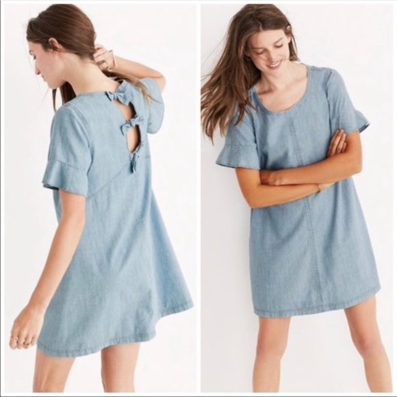 Madewell Dresses & Skirts - MADEWELL Bow Back Chambray Dress {P41}